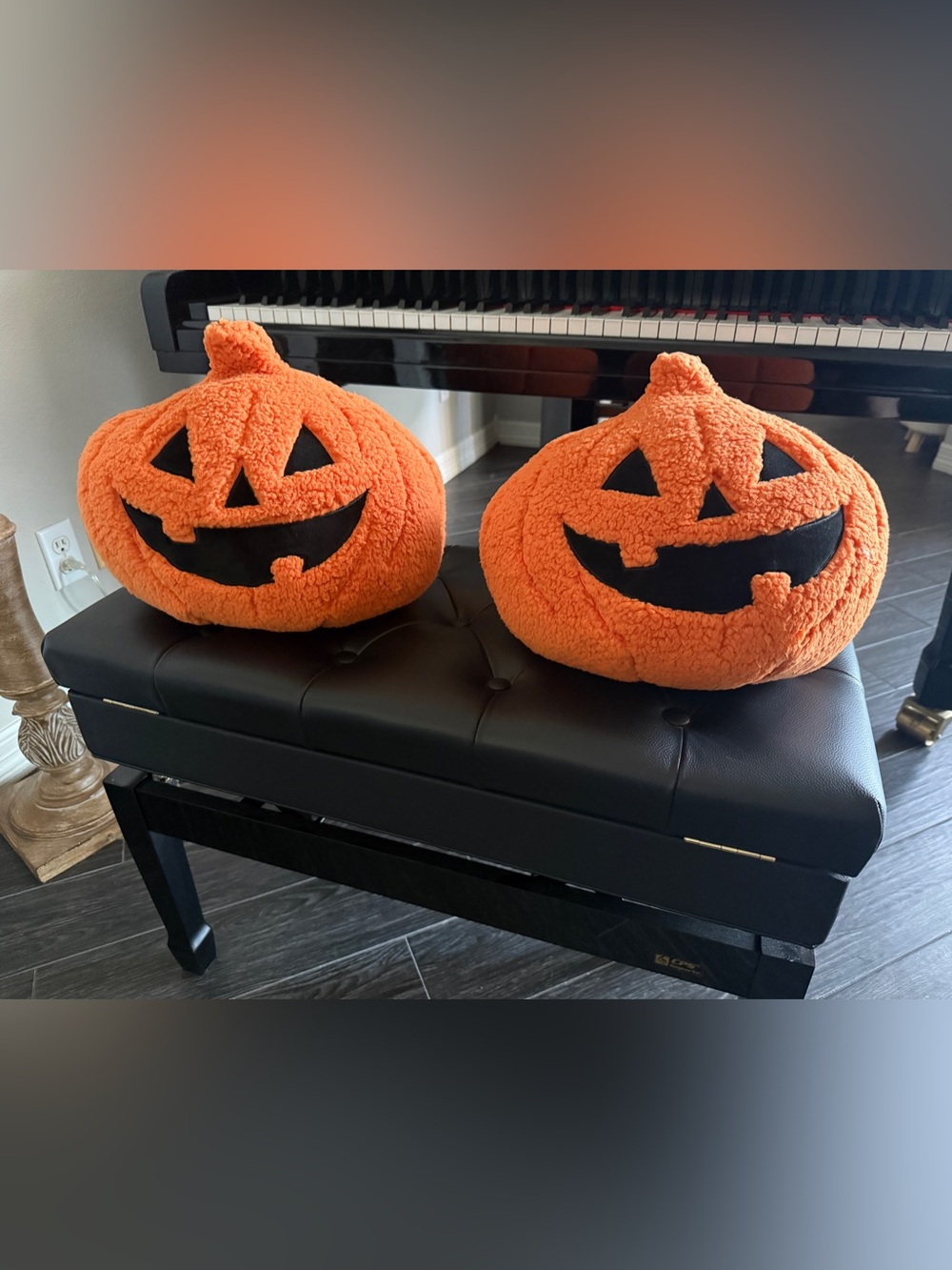 2 Orange Plush Jack-O'-Lantern Decorative Pillows-Target Brand